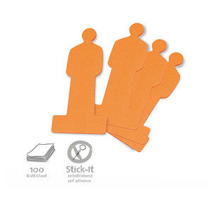 100 Stick-It Cards, people, orange